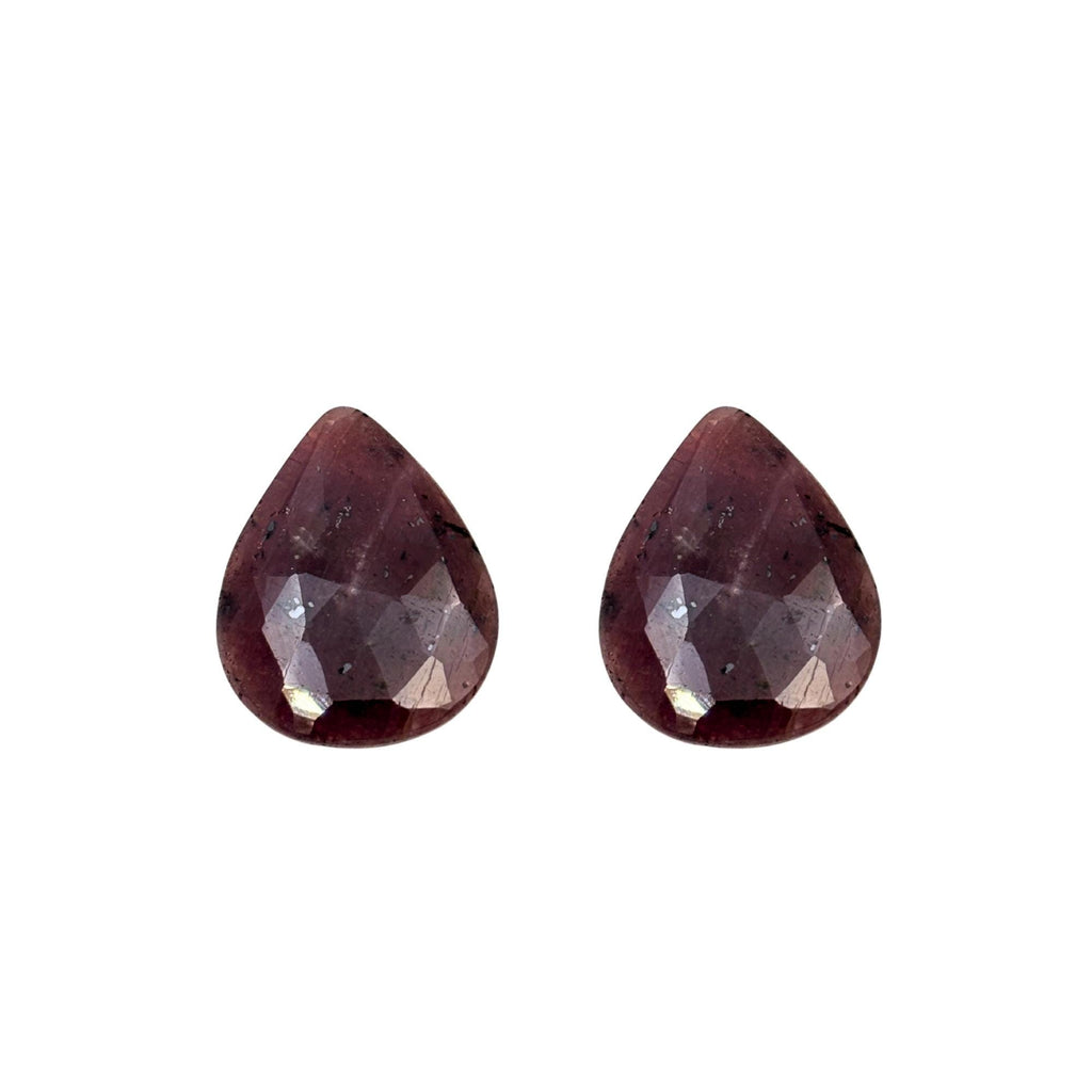 Rose Cut Sapphire Slices: Untreated Gemstone Pair, Fancy Shape