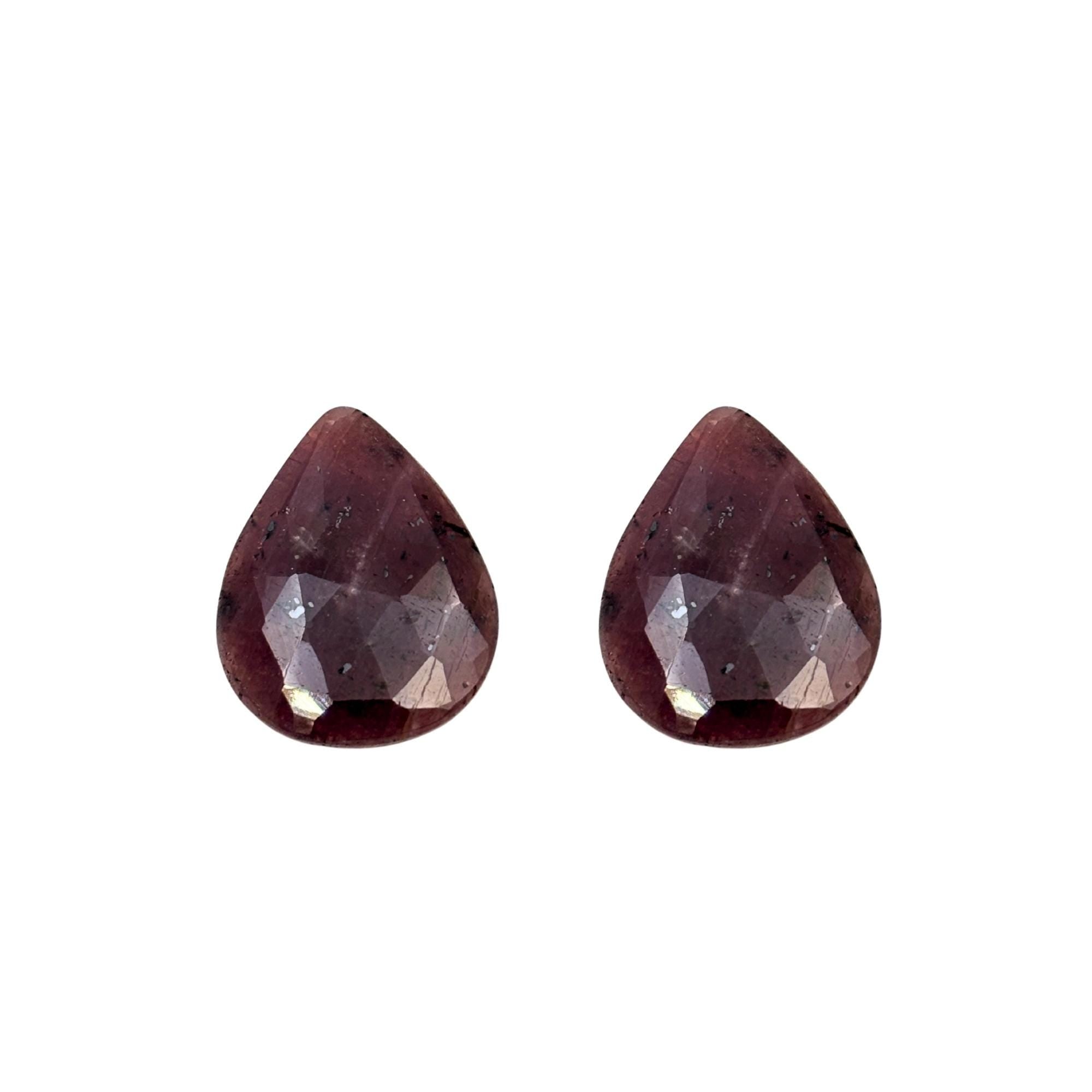 Rose Cut Sapphire Slices: Untreated Gemstone Pair, Fancy Shape