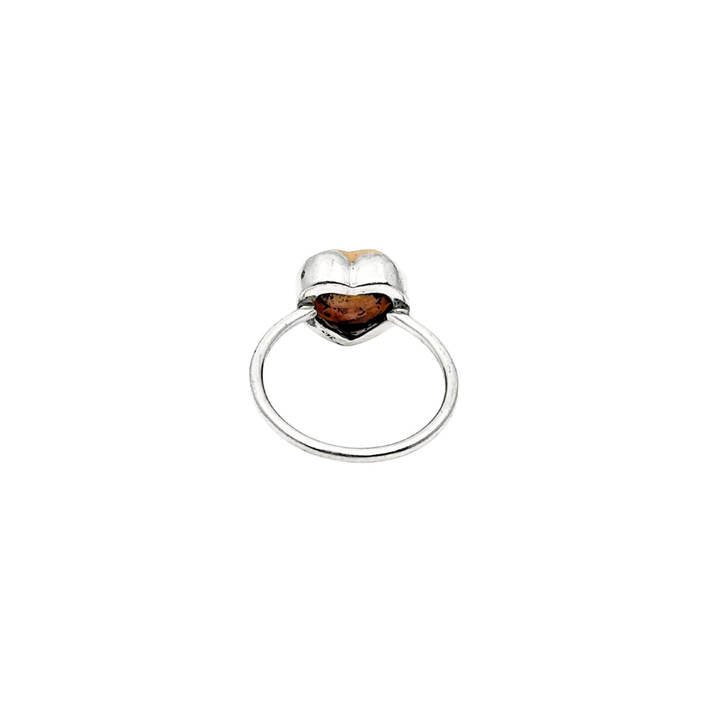 Sterling Silver Heart Gemstone Ring: Handmade Promise Jewelry