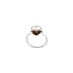 Sterling Silver Heart Gemstone Ring: Handmade Promise Jewelry