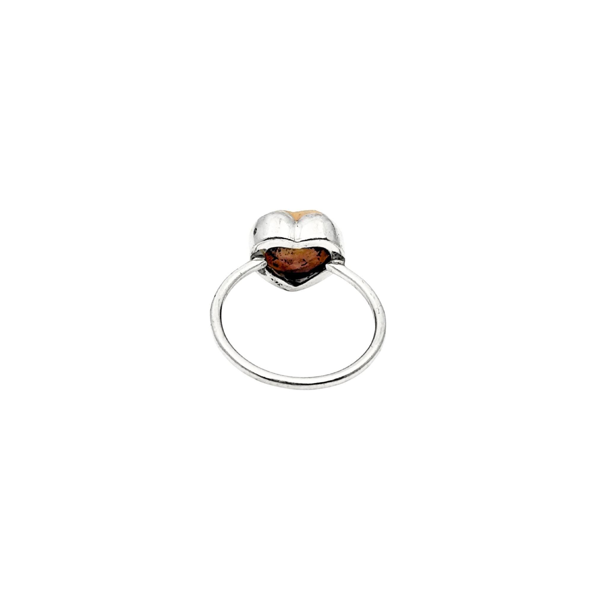 Sterling Silver Heart Gemstone Ring: Handmade Promise Jewelry