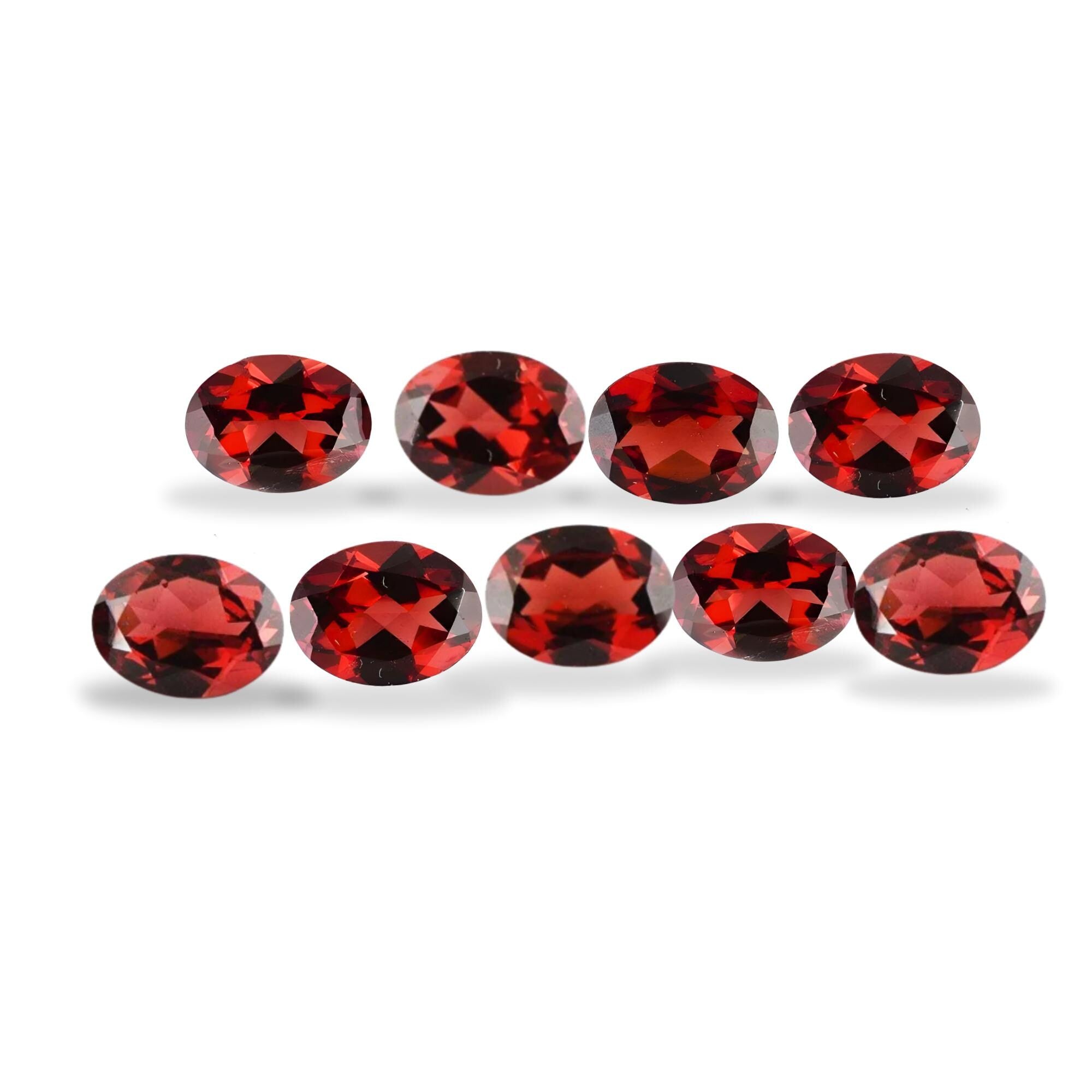 Red Garnet Oval Cut Gemstone: 7x5mm Loose Faceted Stones