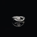 Sterling Silver CZ Twist Star Knot Ring, Pavé Cluster Bypass, Dainty Stacker Promise Ring