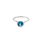 Blue Topaz Sterling Silver Ring: Handmade Minimalist Birthstone Jewelry