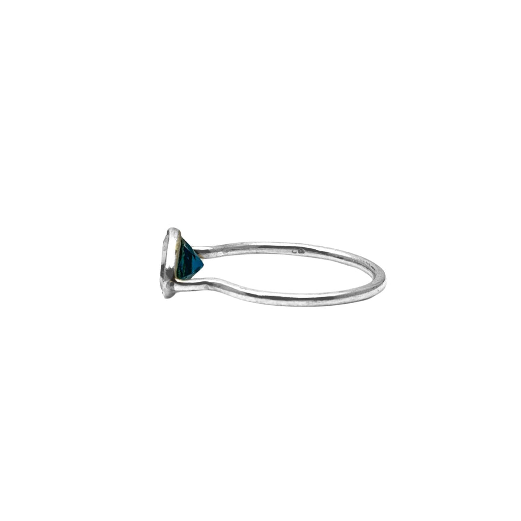 Blue Topaz Pear Ring – 925 Sterling Silver, Faceted Gemstone Solitaire, Handmade December Birthstone Gift