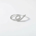 Sterling Silver CZ Infinity Loop Ring, Pavé Swirl Band, Dainty Stacker Promise Ring