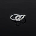 Sterling Silver CZ Infinity Loop Ring, Pavé Swirl Band, Dainty Stacker Promise Ring