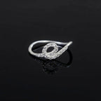Sterling Silver CZ Infinity Loop Ring, Pavé Swirl Band, Dainty Stacker Promise Ring