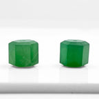 Faceted Green Onyx Cube Beads, 10mm Gemstone Pair