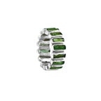 Raw Green Tourmaline Ring: Sterling Silver October Birthstone Boho Band