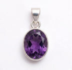 Oval Amethyst Pendant – 925 Sterling Silver, February Birthstone Jewelry