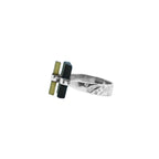Raw Green Tourmaline Cluster Ring: Sterling Silver Boho Statement Jewelry