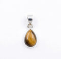 Tiger Eye Pendant: 925 Sterling Silver, Golden Brown Gemstone