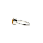Sterling Silver Cushion Citrine Ring: Handmade Minimalist Gemstone