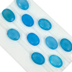 Faceted Blue Chalcedony 14mm*10mm Gemstone: Oval Cut Shape, AAA Quality