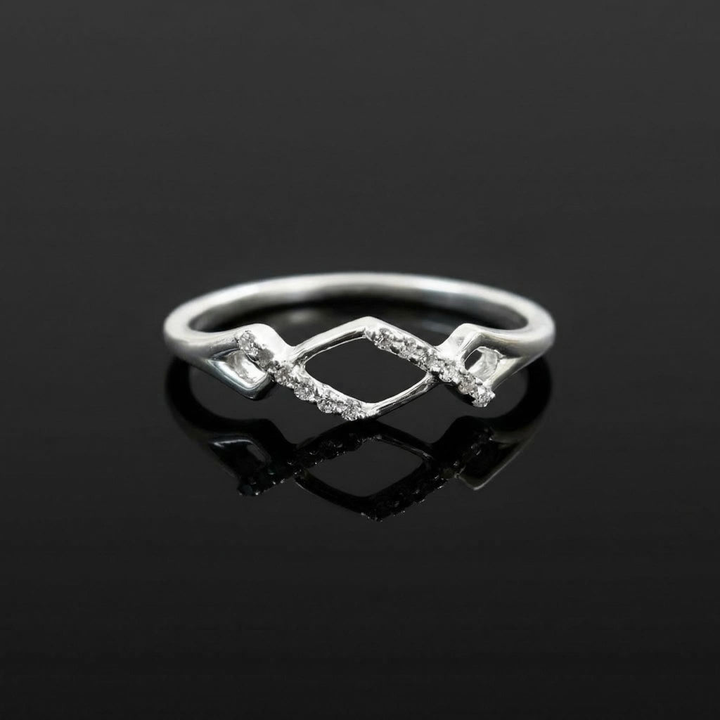 925 Sterling Silver Infinity Ring, Pave CZ Cluster Band, Stackable Engagement Ring