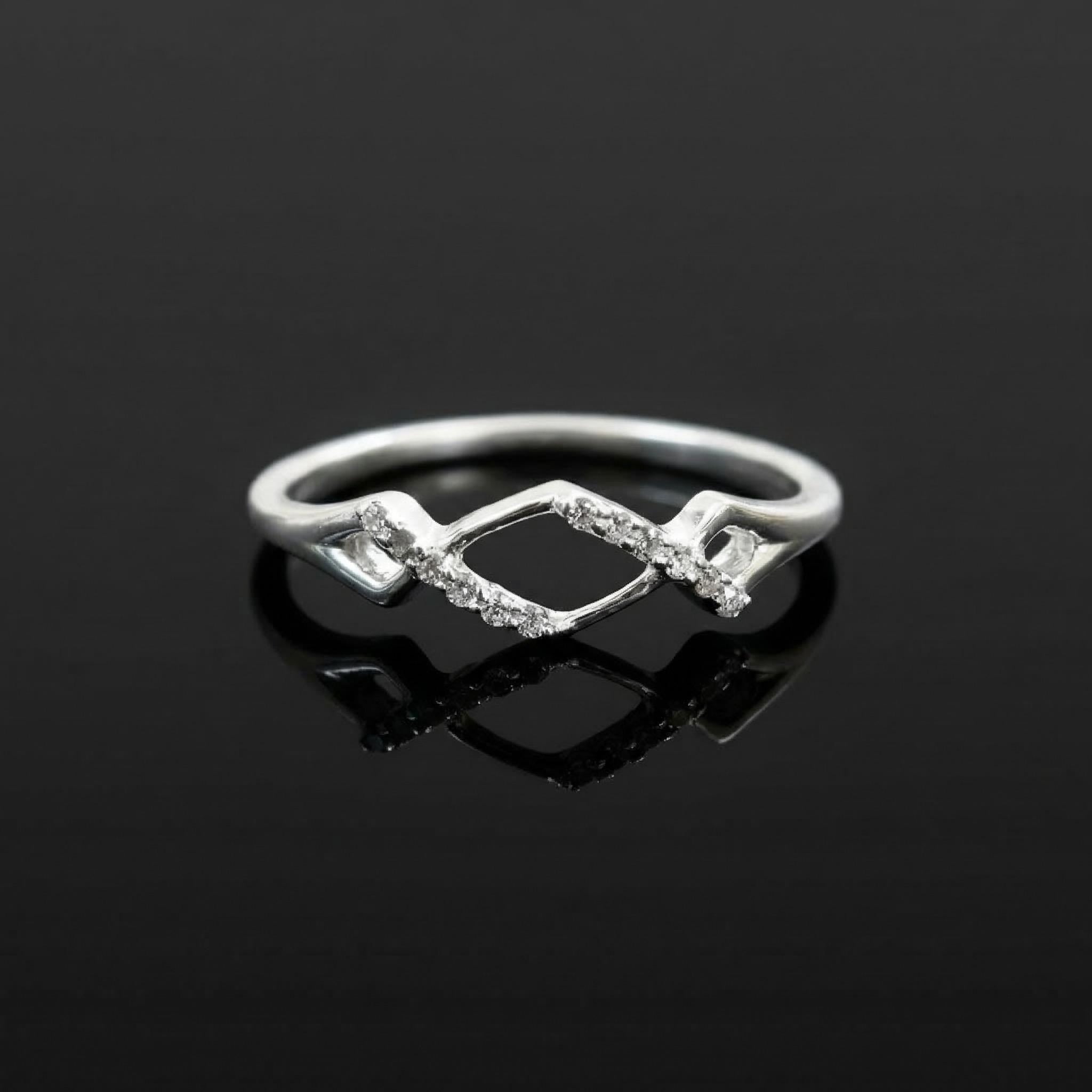 925 Sterling Silver Infinity Ring, Pave CZ Cluster Band, Stackable Engagement Ring