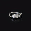 Sterling Silver CZ Teardrop Ring, Pear Pavé Bypass Band, Dainty Stacker Jewelry