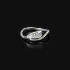 Sterling Silver CZ Teardrop Ring, Pear Pavé Bypass Band, Dainty Stacker Jewelry