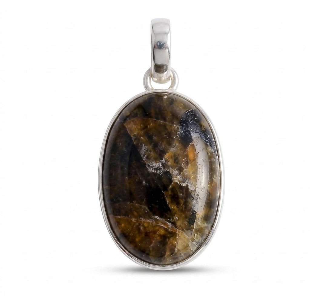 Labradorite Oval Pendant: Sterling Silver Celestial Necklace