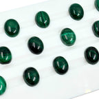 Malachite Oval Cabochons - AAA Grade, 10x8mm, Pack of 5