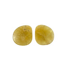 Rose Cut Yellow Sapphire Gemstone Slices: Natural Untreated Pair