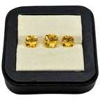 Natural Citrine Gemstone Pair, Flower Cut, Faceted Golden Yellow Loose Stones
