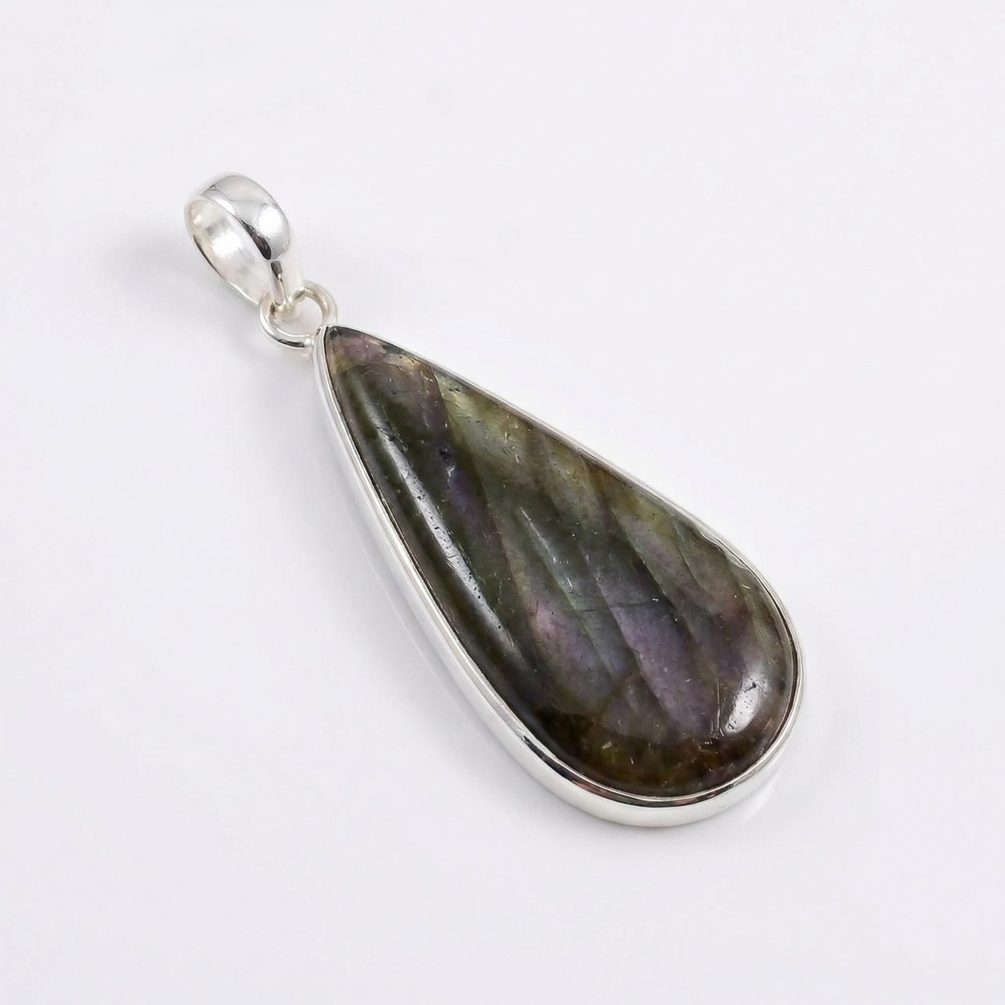 Labradorite Pendant: Sterling Silver Celestial Necklace