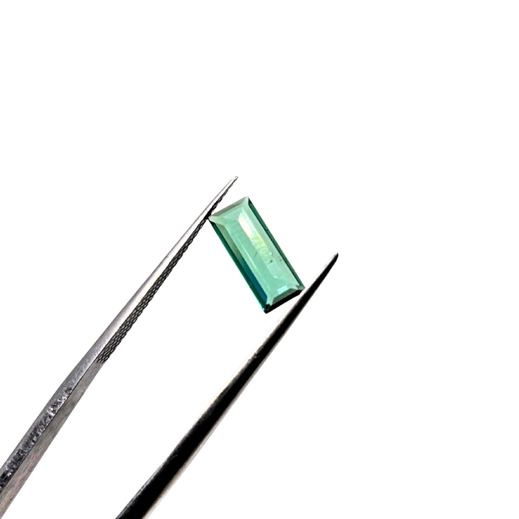 Greenish Blue Tourmaline – 0.85 ct Baguette Cut Gemstone
