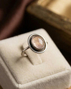Oxidized Sterling Silver Rose Quartz Ring: Handmade Boho Jewelry