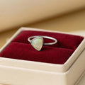 Handcrafted Trillion Blue Fire Opal Ring: Sterling Silver Statement Jewelry
