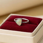 Handcrafted Trillion Blue Fire Opal Ring: Sterling Silver Statement Jewelry