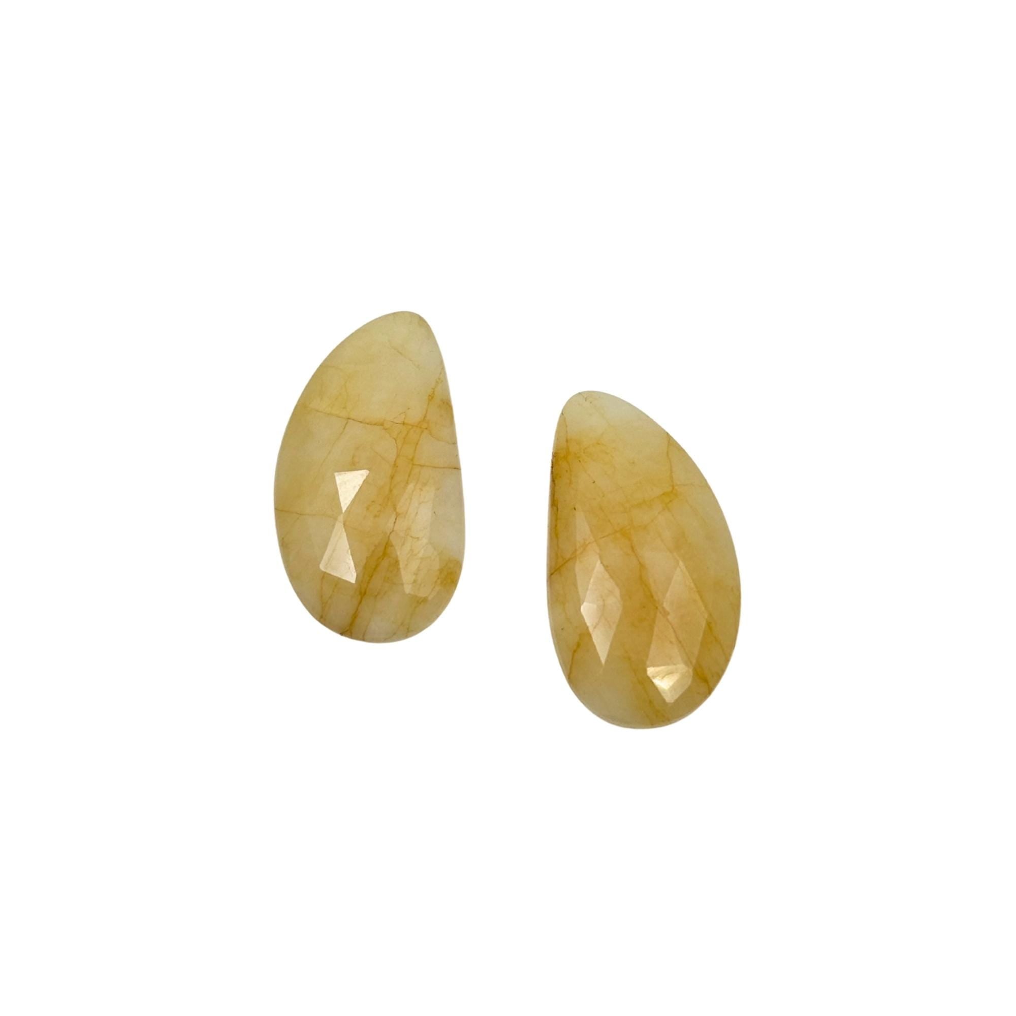 Rose Cut Sapphire Slices: Natural Gemstone Pair for Jewelry Making