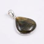 Labradorite Pendant: Sterling Silver Celestial Necklace