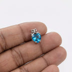 Heart Blue Topaz Sterling Silver Pendant - November Birthstone Love Charm