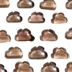 Smoky Quartz Cloud Charms, Carved Briolettes, 11mm