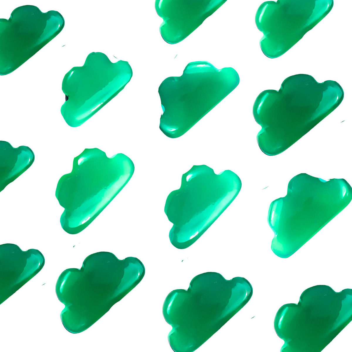 AAA Green Onyx Cloud Charms, Carved Gemstone Beads (5 Pcs)