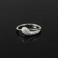 Sterling Silver CZ Teardrop Ring, Pavé Tapered Band, Boho Stackable Jewelry