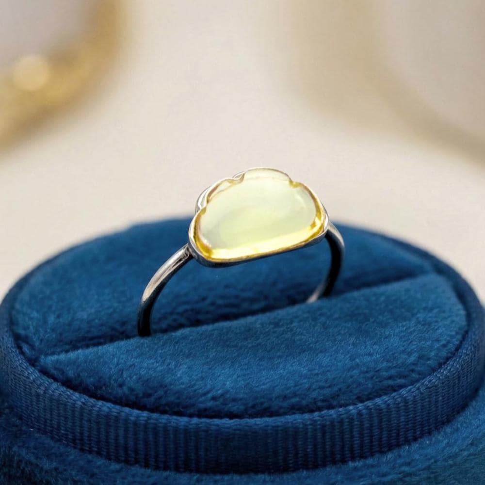 Lemon Quartz Cloud Ring: Handmade Sterling Silver Gemstone Jewelry