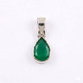Green Onyx Teardrop Pendant – Faceted 925 Sterling Silver Charm