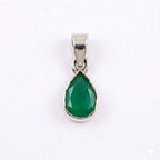 Green Onyx Teardrop Pendant – Faceted 925 Sterling Silver Charm