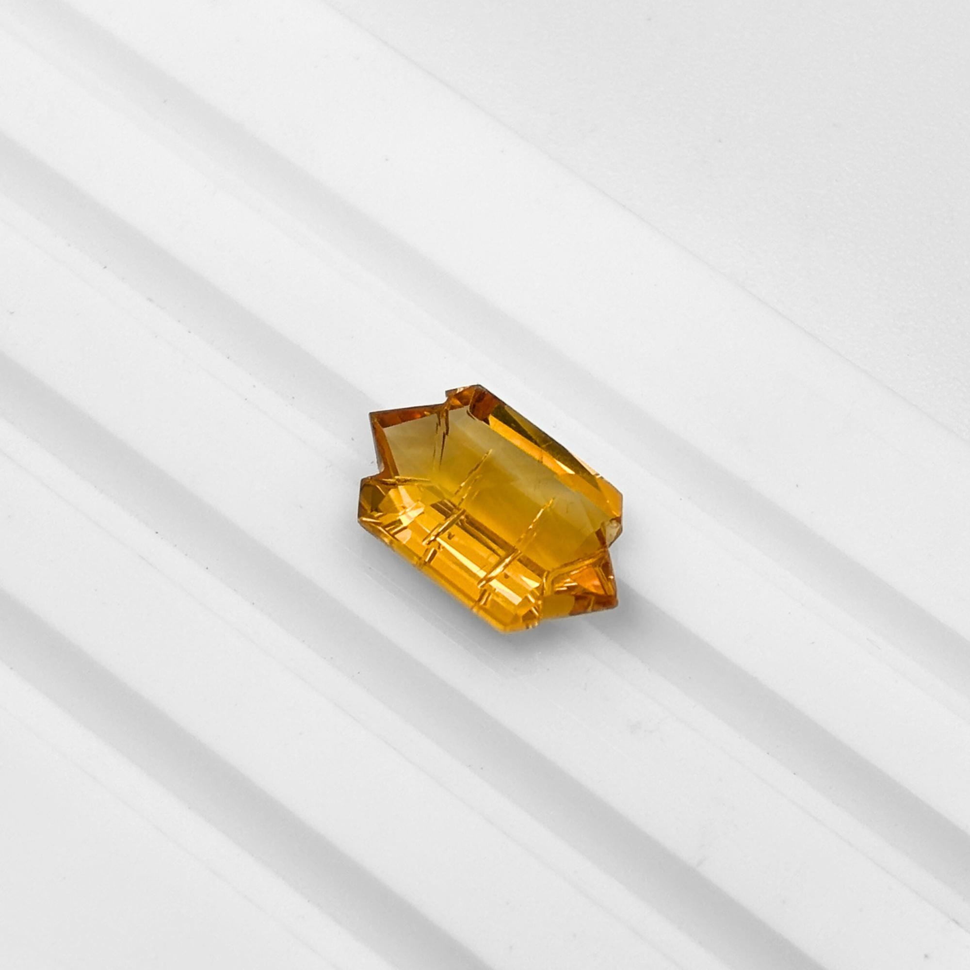 Natural Citrine Gemstone Pair – Shield Step Cut, November Birthstone