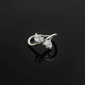 Sterling Silver Pear CZ Ring, Dual Pavé Teardrop Open Band, Nature Stacker Jewelry