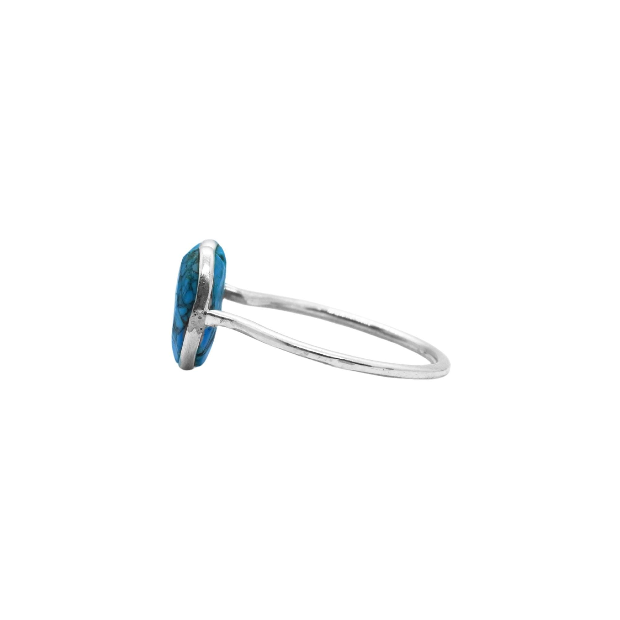 Natural Turquoise Heart Ring | 925 Sterling Silver | December Birthstone | Boho Gemstone Band | Handmade Jaipur