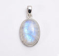 Oval Moonstone Pendant – Sterling Silver Boho Gemstone Necklace