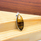 Tiger Eye Pendant Necklace, Handmade 925 Sterling Silver Necklace, Protection Jewelry, Healing Crystal Gift for Her