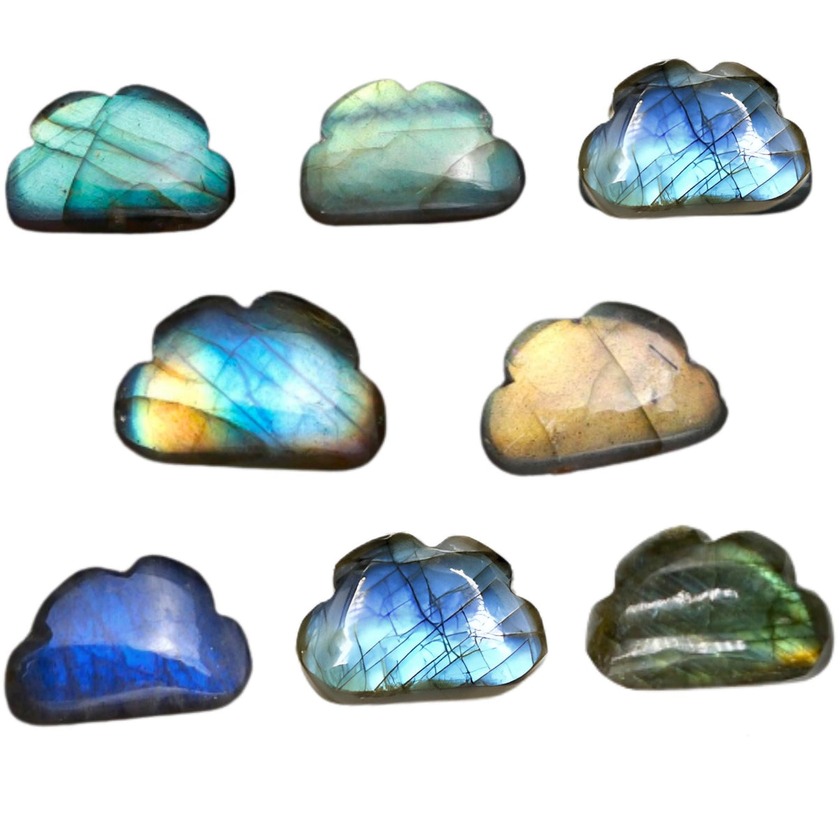 AAA Labradorite Cloud Charms, Carved Gemstone Beads, 11mm