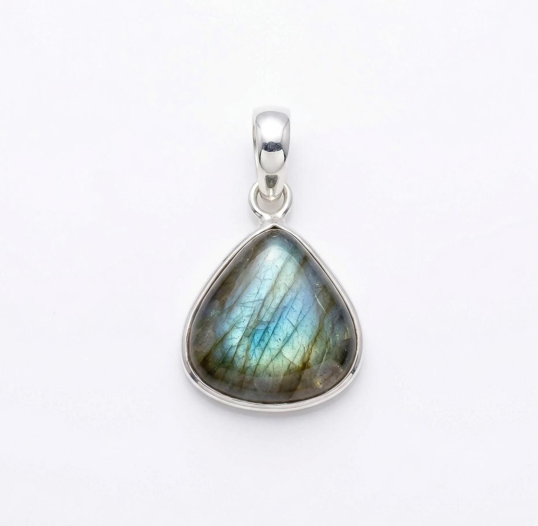 Labradorite Pendant: Sterling Silver Celestial Necklace