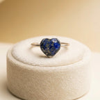 Lapis Lazuli Heart Ring: 925 Sterling Silver Boho Jewelry