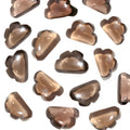 Smoky Quartz Cloud Charms, Carved Briolettes, 11mm